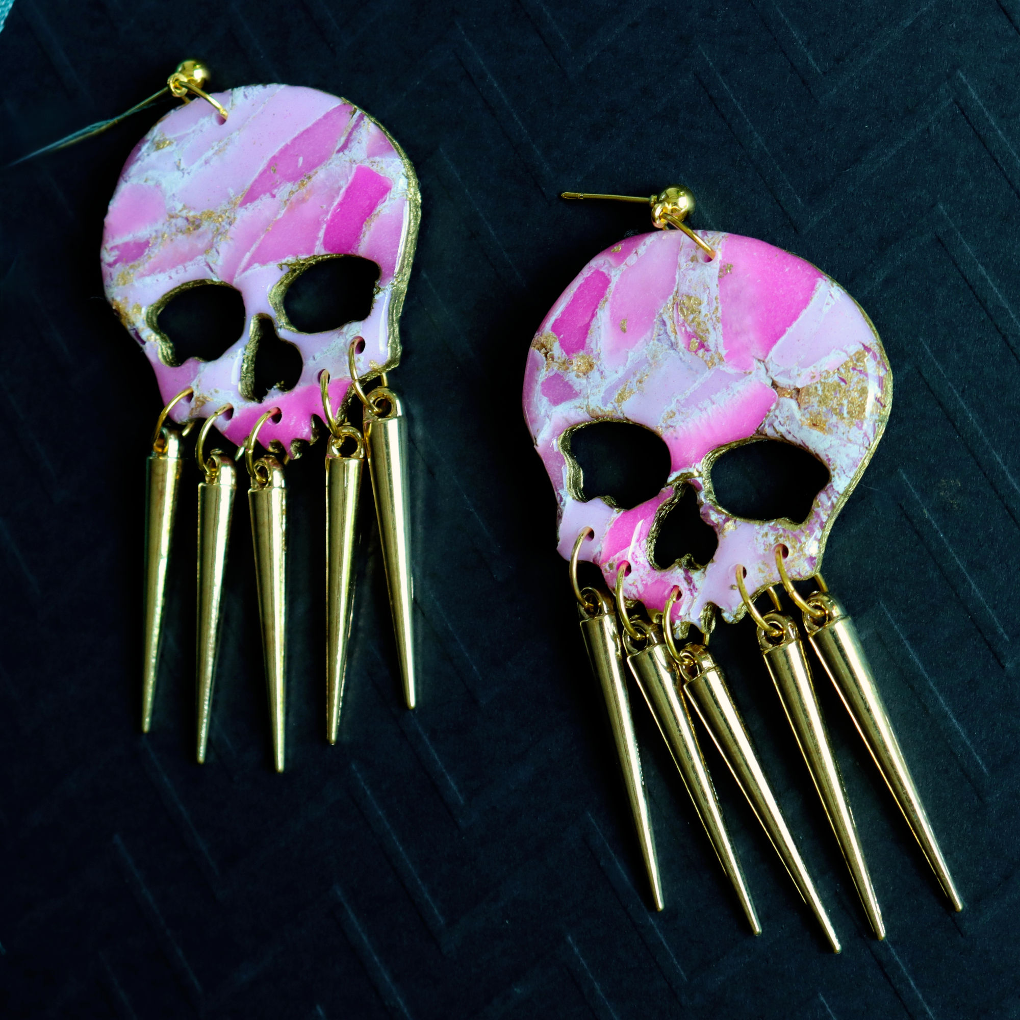 Pink Marble Skulls